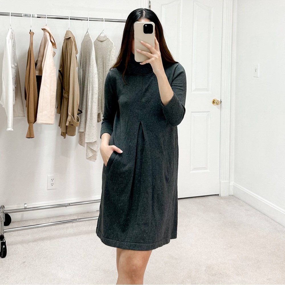 Tyler Boe Kim Cowl Neck Cashmere Sweater Dress in Grey